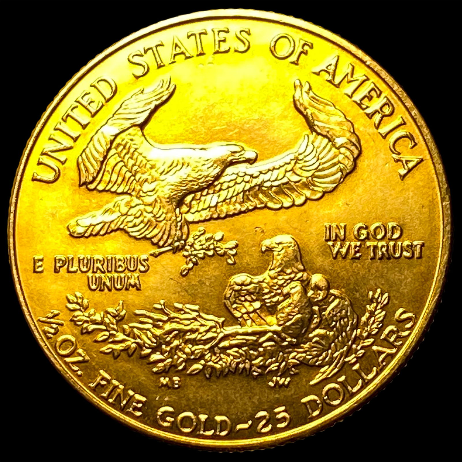 1986 1/2 oz Gold $25 American Eagle GEM BU - 2