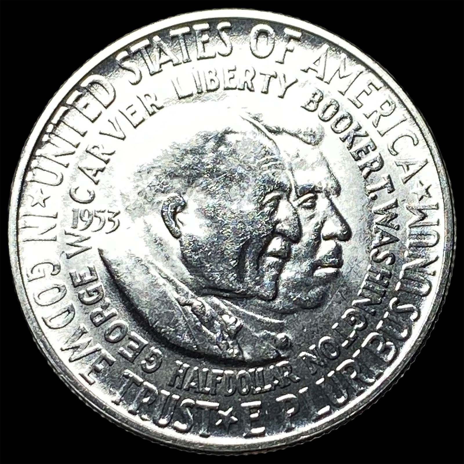 1953-S Silver Washington/Carver Half Dollar CHOICE BU: 1953-S Silver Washington/Carver Half Dollar CHOICE BU