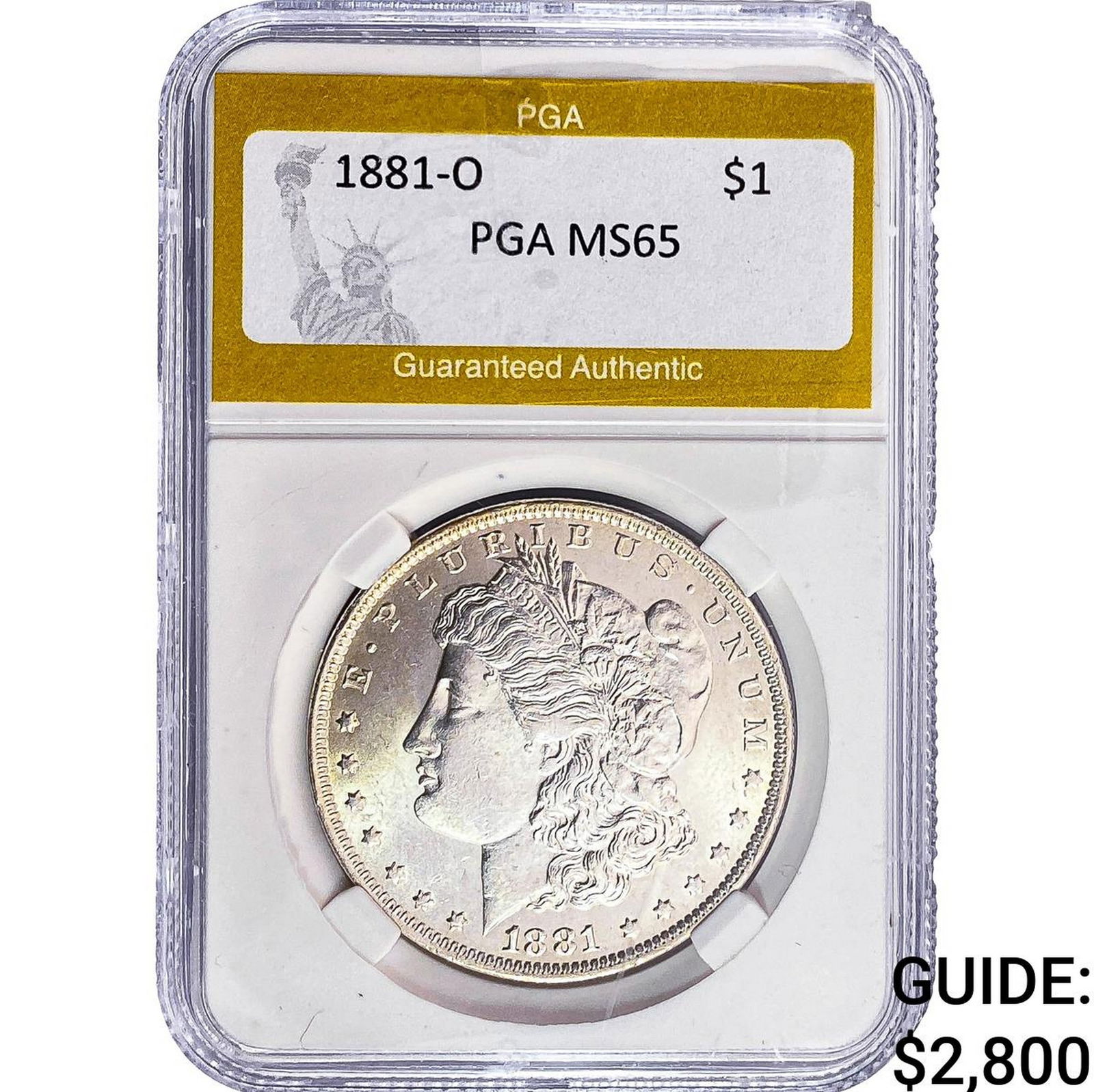 1881-O Mercury Silver Dollar PGA MS65: 1881-O Mercury Silver Dollar PGA MS65