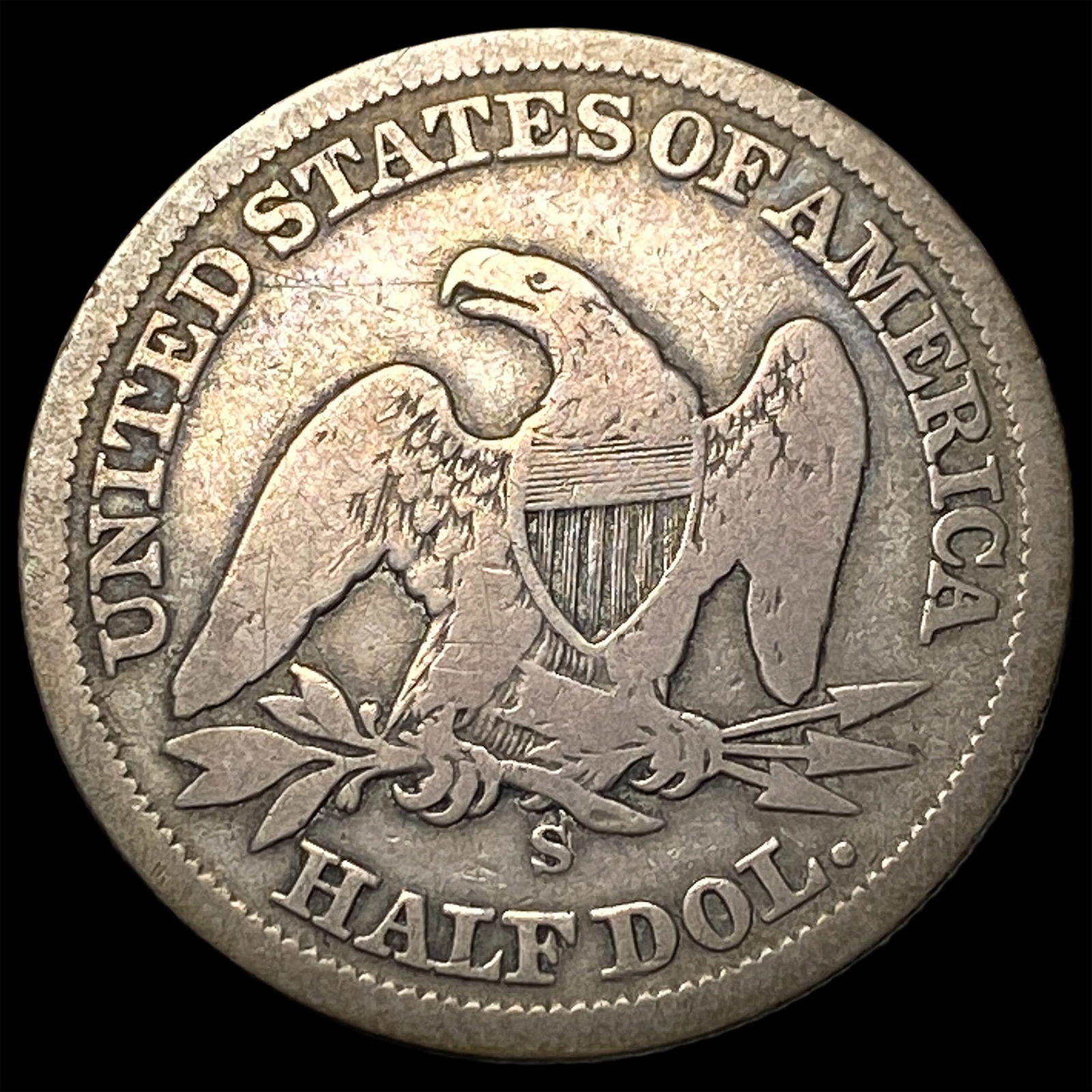 1860-S Silver Seated Liberty Half Dollar NICELY CIRCULATED - 2