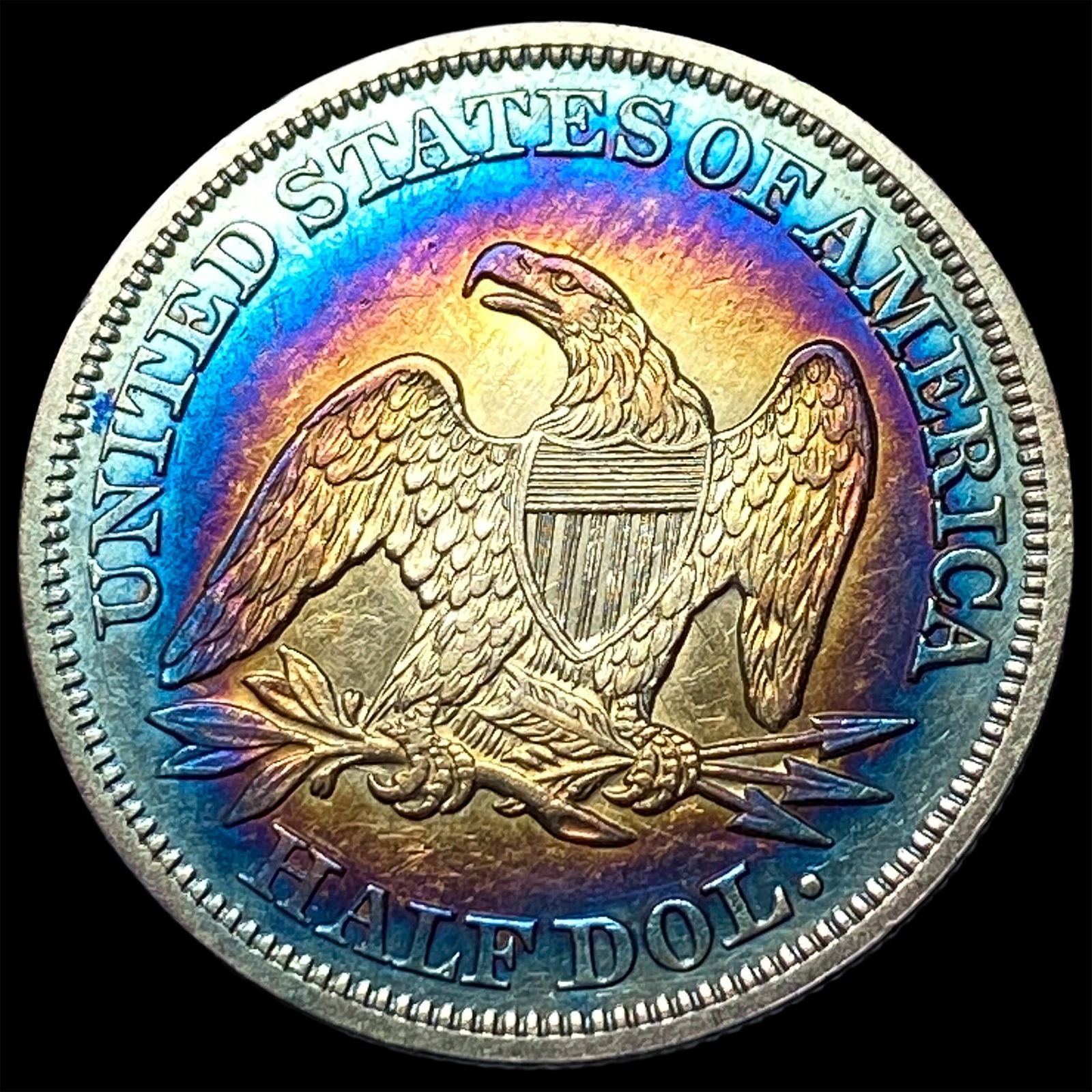 1858 Silver Seated Liberty Half Dollar CLOSELY UNCIRCULATED - 2