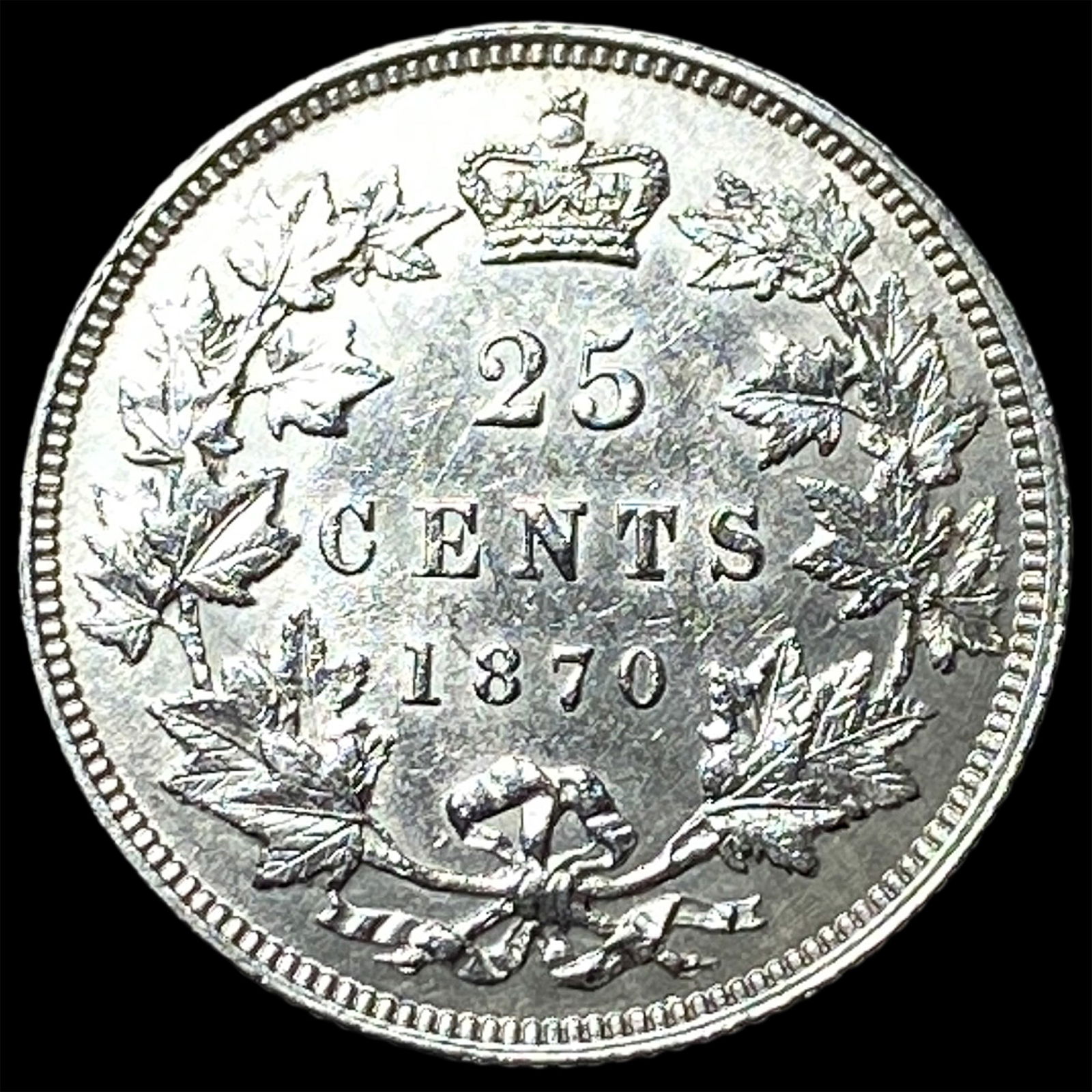 1870 Canada Silver 25 Cents CLOSELY UNCIRCULATED - 2