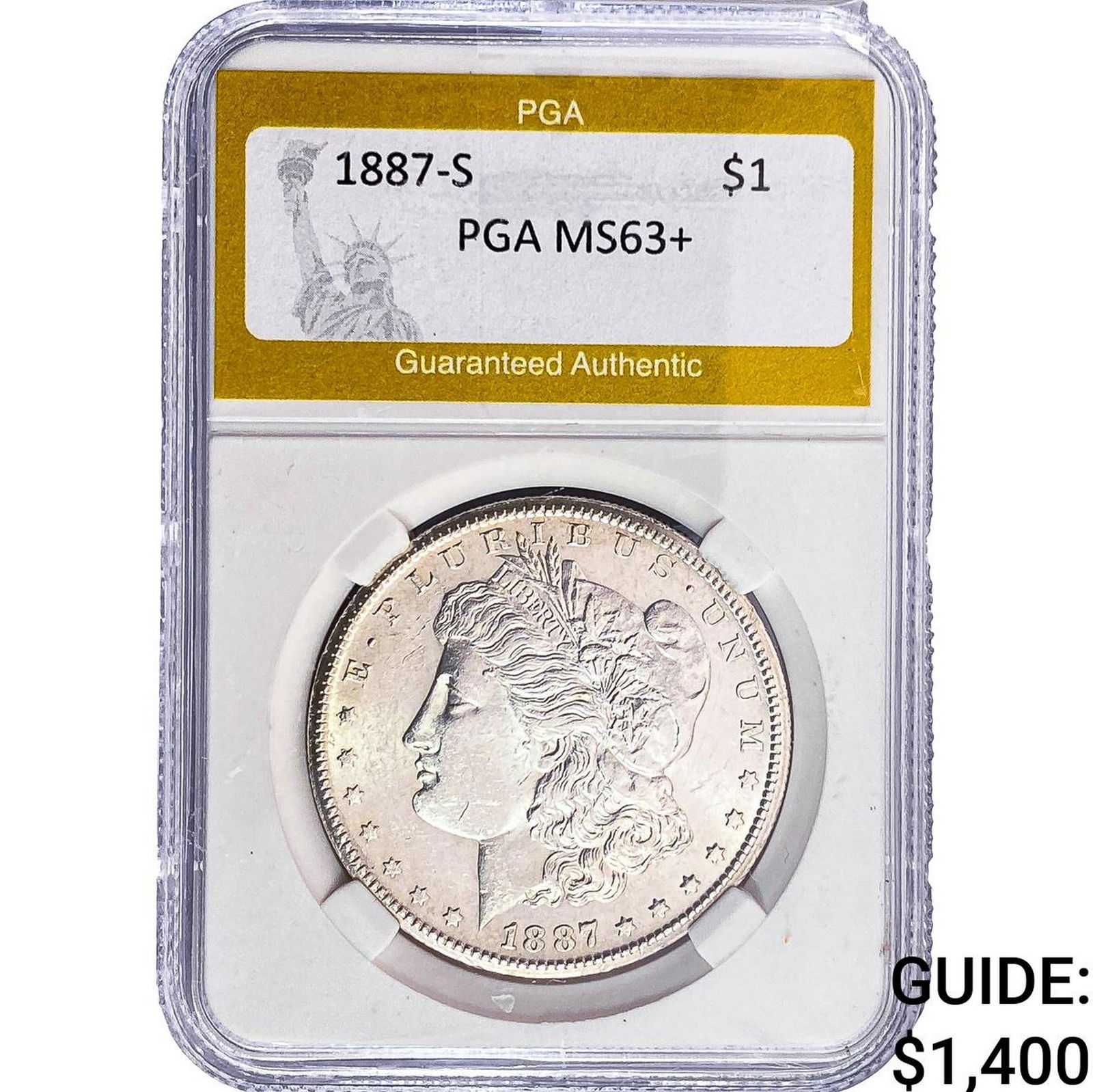 1887-S Morgan Silver Dollar PGA MS63+ (1 of 2)