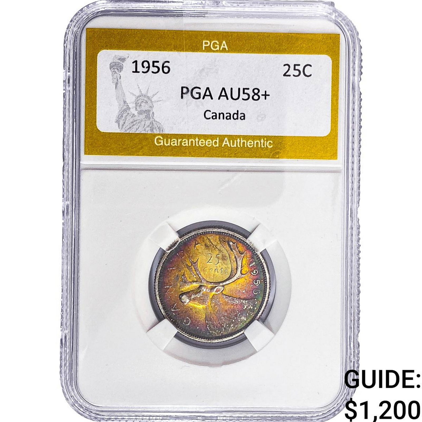 1956 Canada 25 Cents PGA AU58+ Monster: 1956 Canada 25 Cents PGA AU58+ Monster