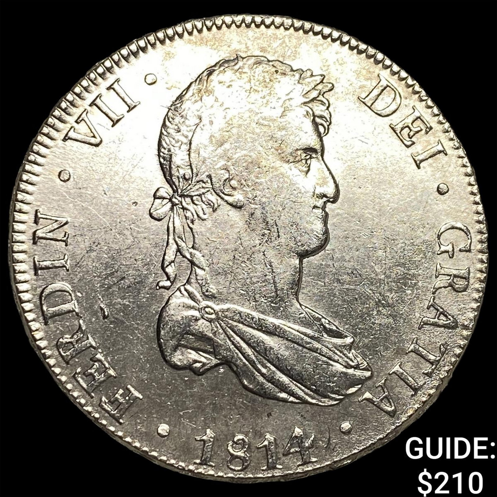 1814 Colonial Spain Silver 8 Reales CLOSELY UNCIRCULATED: 1814 Colonial Spain Silver 8 Reales CLOSELY UNCIRCULATED