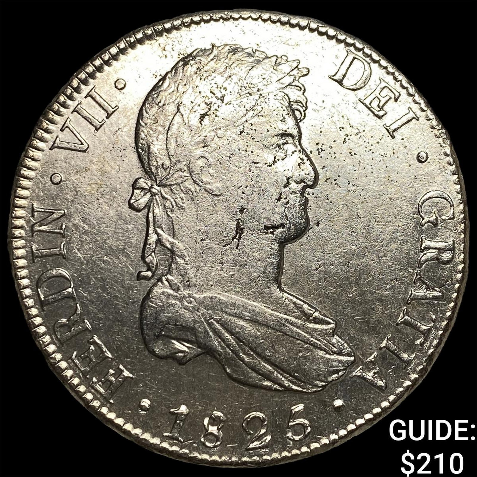 1825 Colonial Spain Silver 8 Reales CLOSELY UNCIRCULATED: 1825 Colonial Spain Silver 8 Reales CLOSELY UNCIRCULATED