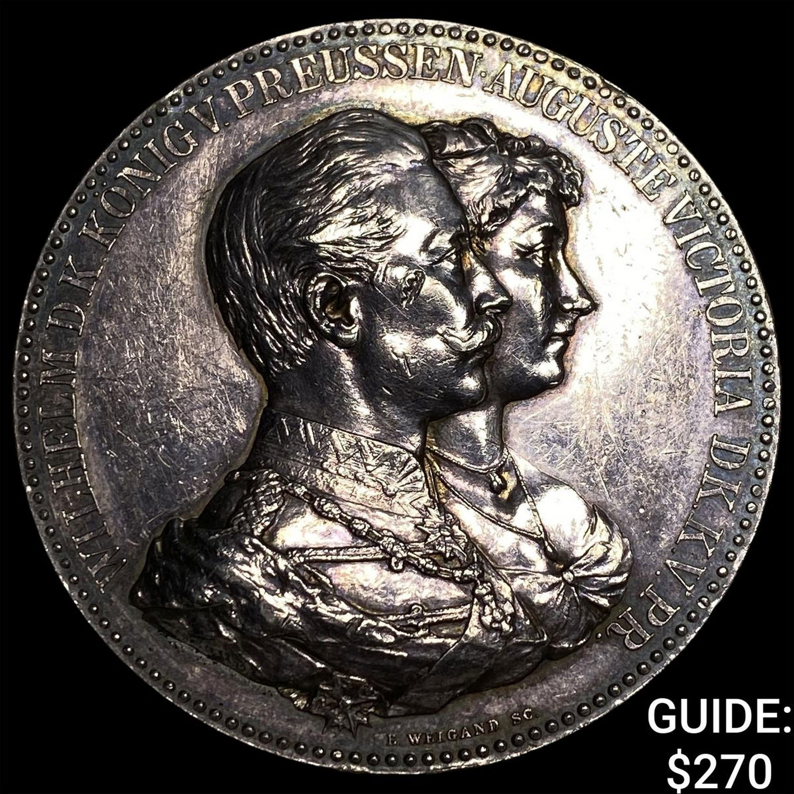 German Empire Silver 3 Thalers CLOSELY UNCIRCULATED: German Empire Silver 3 Thalers CLOSELY UNCIRCULATED