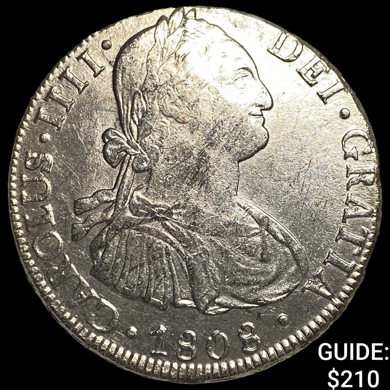 1808 Colonial Spain Silver 8 Reales CLOSELY UNCIRCULATED: 1808 Colonial Spain Silver 8 Reales CLOSELY UNCIRCULATED