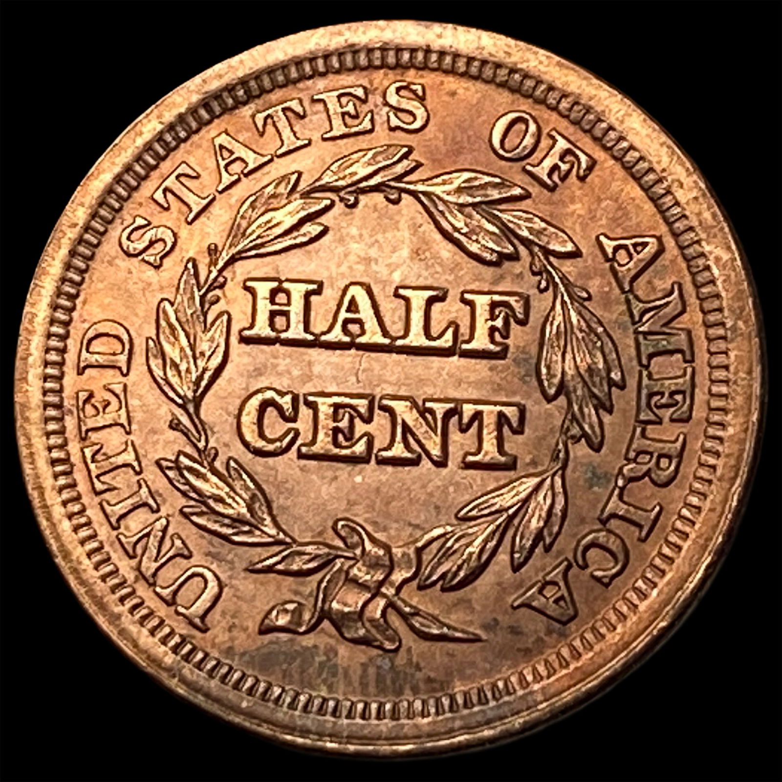 1853 Braided Hair Half Cent UNCIRCULATED - 2