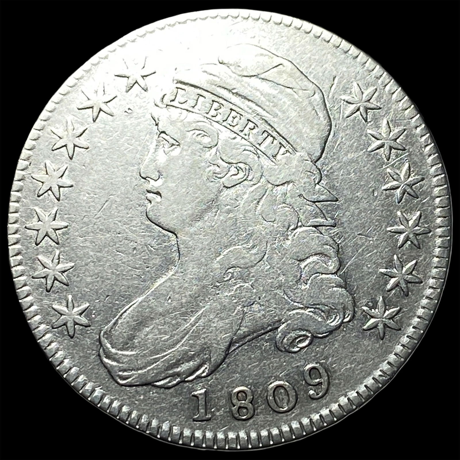 1809 Capped Bust Half Dollar ABOUT UNCIRCULATED: 1809 Capped Bust Half Dollar ABOUT UNCIRCULATED