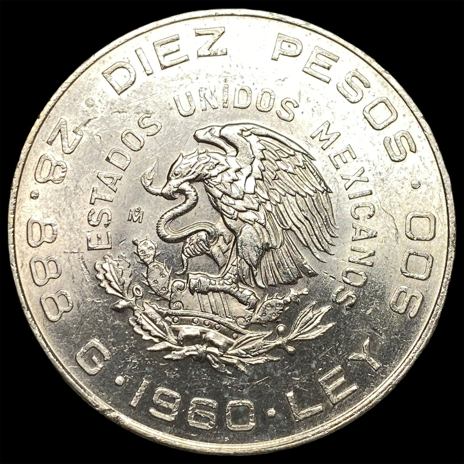 1960 Mexico Silver 10 Pesos UNCIRCULATED (1 of 2)