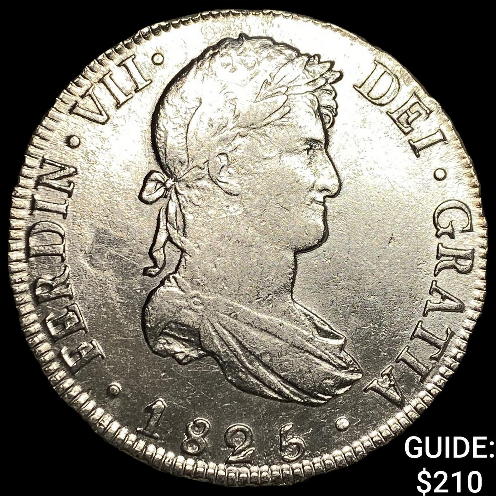 1825 Colonial Spain Silver 8 Reales CLOSELY UNCIRCULATED: 1825 Colonial Spain Silver 8 Reales CLOSELY UNCIRCULATED
