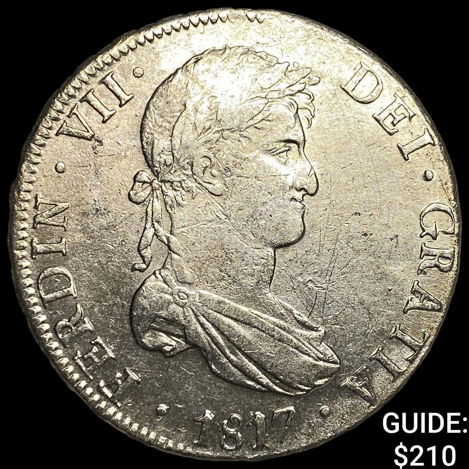 1817 Colonial Spain Silver 8 Reales CLOSELY UNCIRCULATED: 1817 Colonial Spain Silver 8 Reales CLOSELY UNCIRCULATED