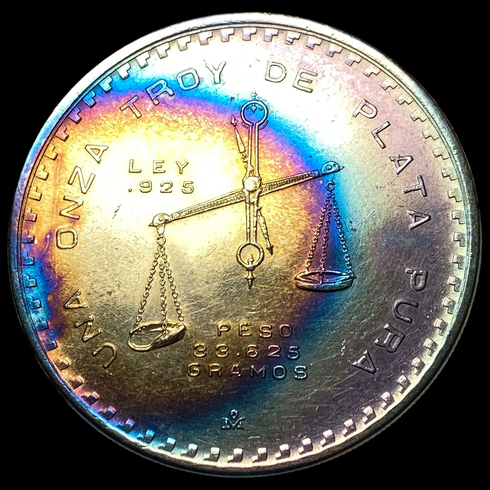 1980 Toned Mexico Silver 1 Onza SUPERB GEM BU - 2
