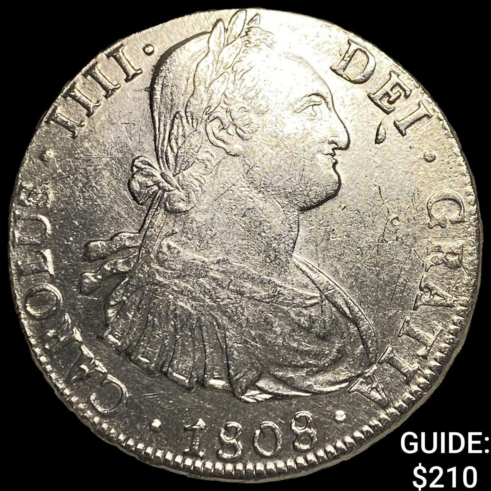 1808 Colonial Spain Silver 8 Reales CLOSELY UNCIRCULATED: 1808 Colonial Spain Silver 8 Reales CLOSELY UNCIRCULATED