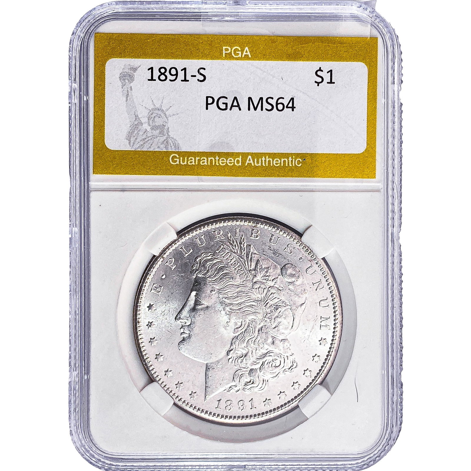 1891-S Morgan Silver Dollar PGA MS64: 1891-S Morgan Silver Dollar PGA MS64