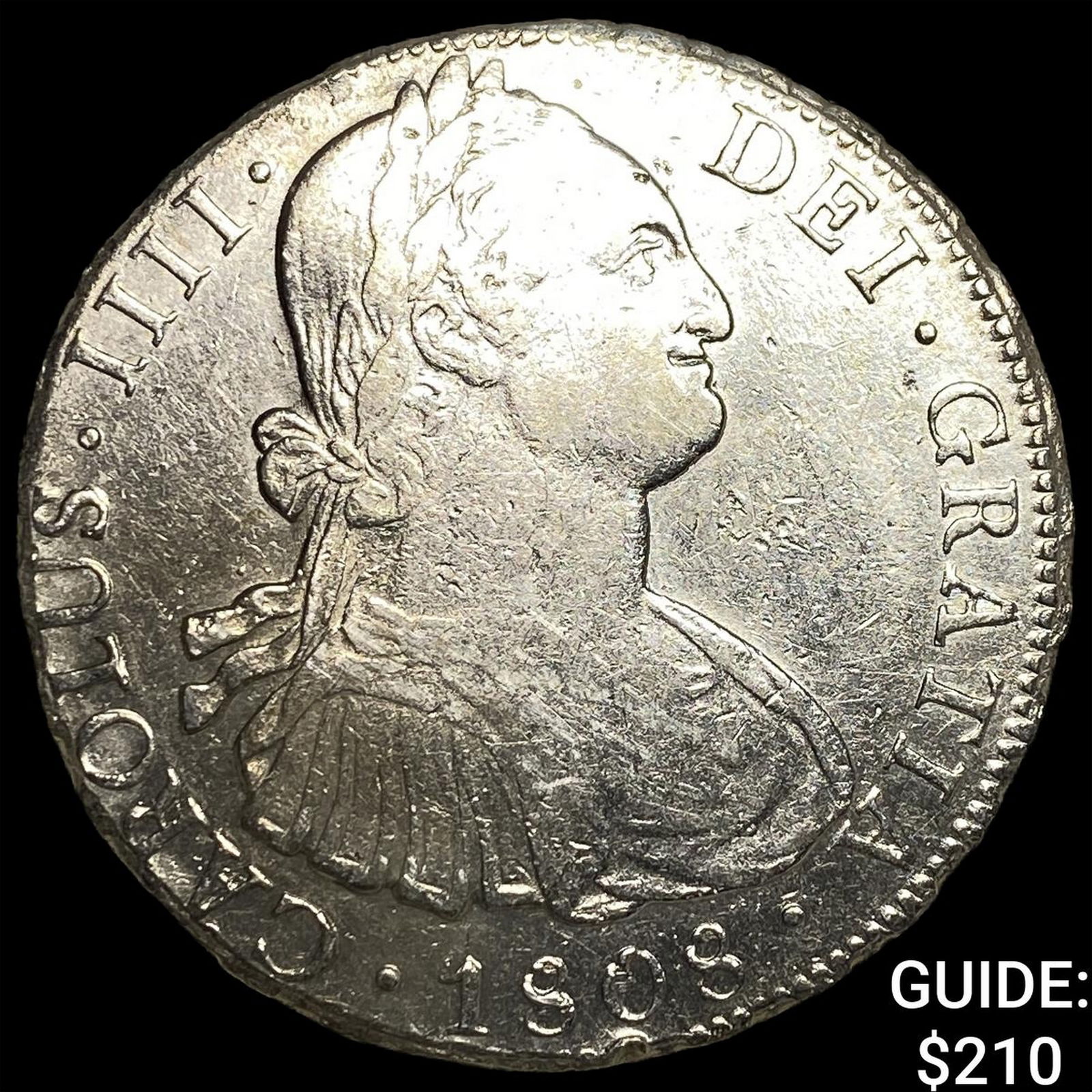 1808 Colonial Spain Silver 8 Reales CLOSELY UNCIRCULATED: 1808 Colonial Spain Silver 8 Reales CLOSELY UNCIRCULATED