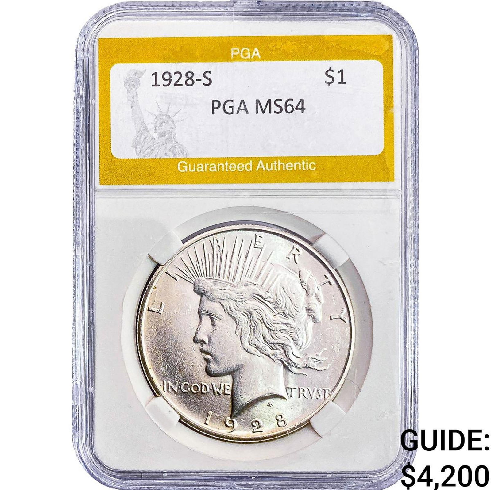 1928-S Silver Peace Dollar PGA MS64 (1 of 2)