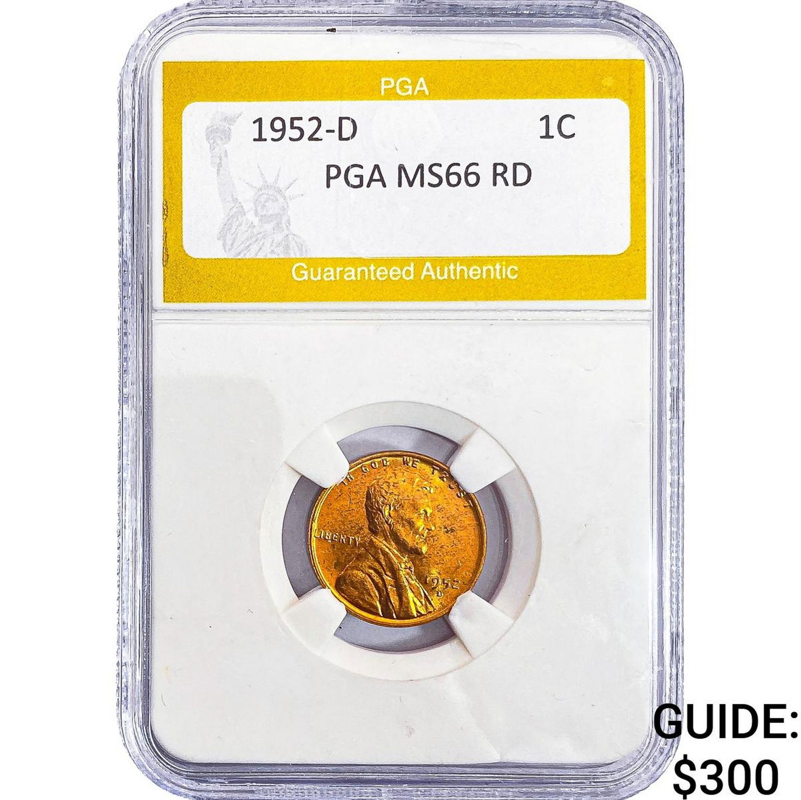1952-D Wheat Cent PGA MS66 RD: 1952-D Wheat Cent PGA MS66 RD