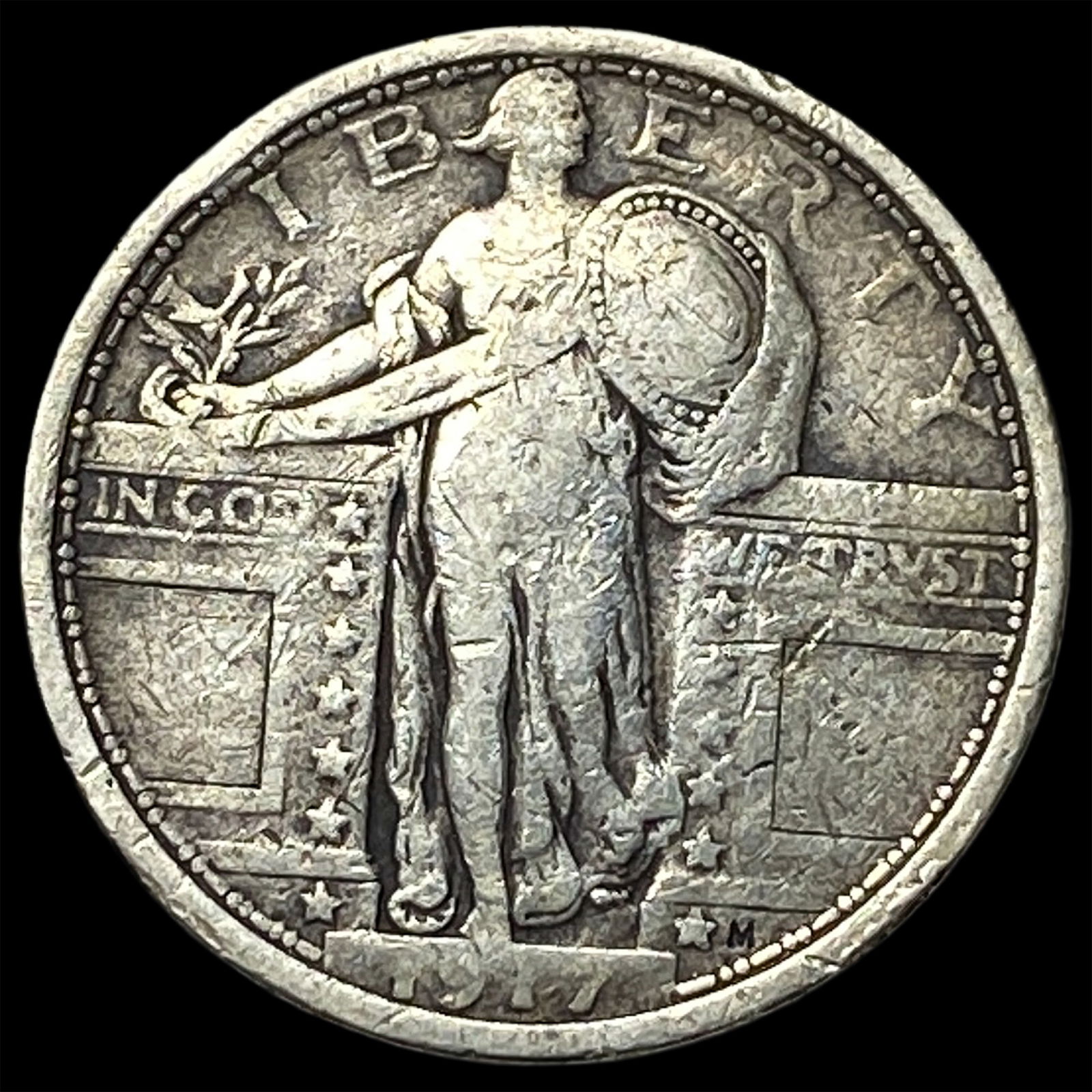 1917 Type 1 Standing Liberty Quarter LIGHTLY CIRCULATED: 1917 Type 1 Standing Liberty Quarter LIGHTLY CIRCULATED