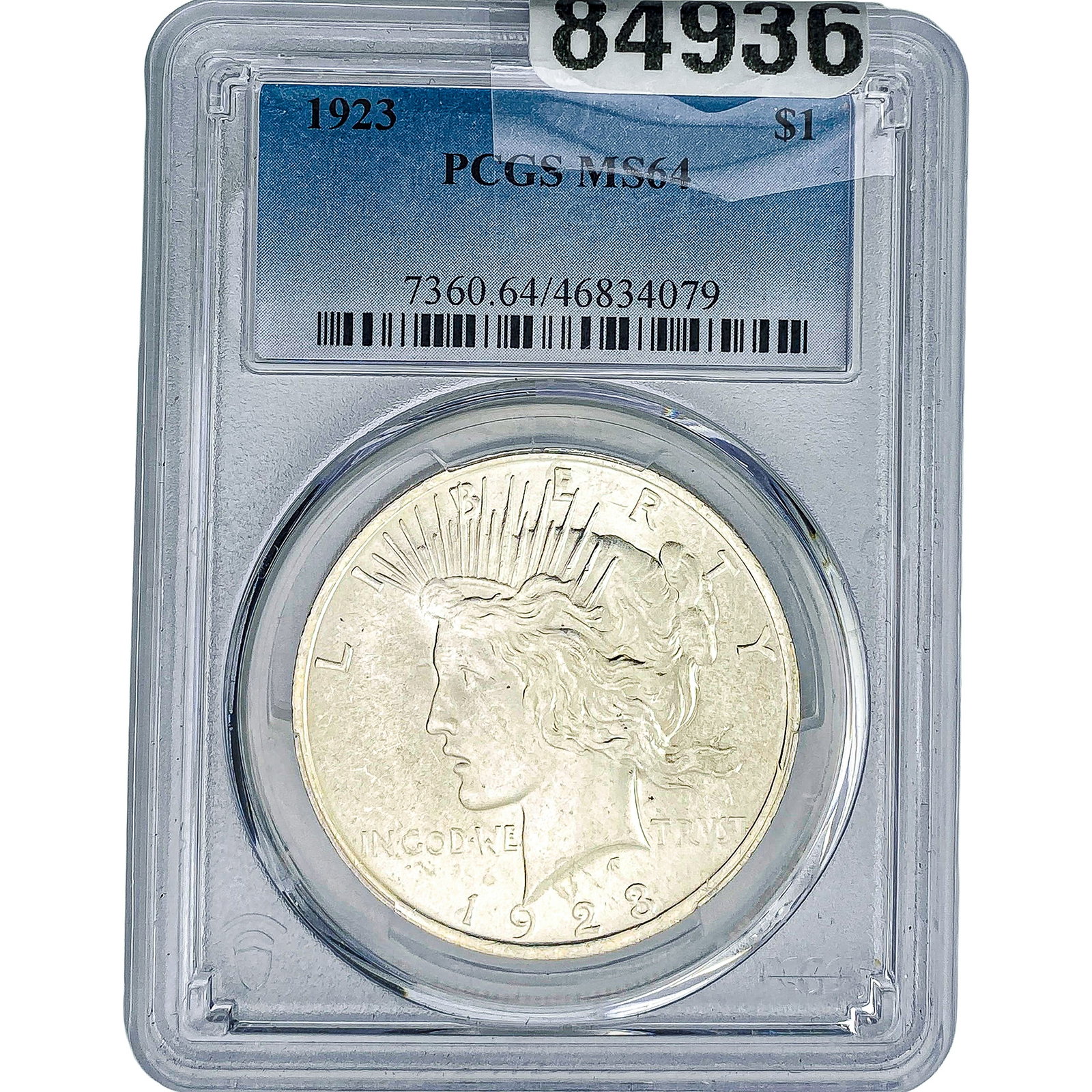 1923 Silver Peace Dollar PCGS MS64: 1923 Silver Peace Dollar PCGS MS64