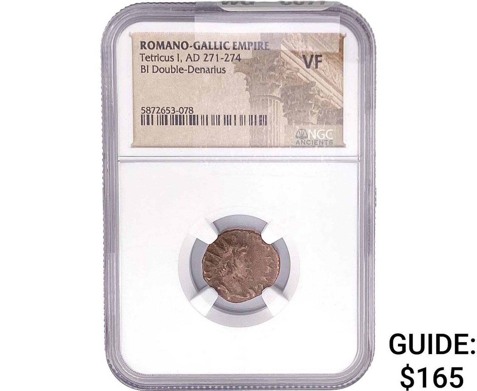 Romano-Gallic TetricusI, AD271-274 BIDbl-Denarius NGC VF: Romano-Gallic TetricusI, AD271-274 BIDbl-Denarius NGC VF