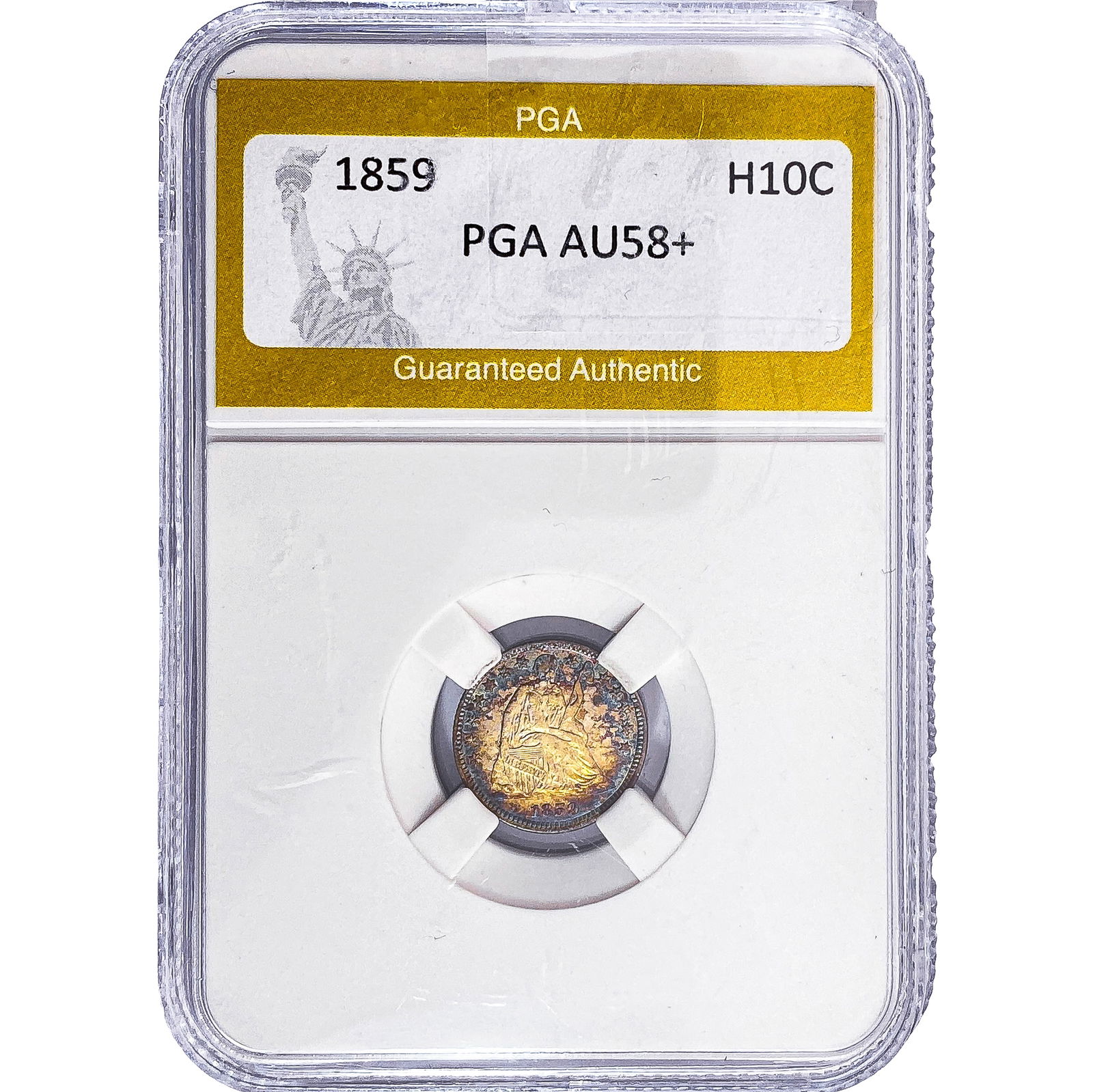 1859 Seated Liberty Half Dime PGA AU58+: 1859 Seated Liberty Half Dime PGA AU58+