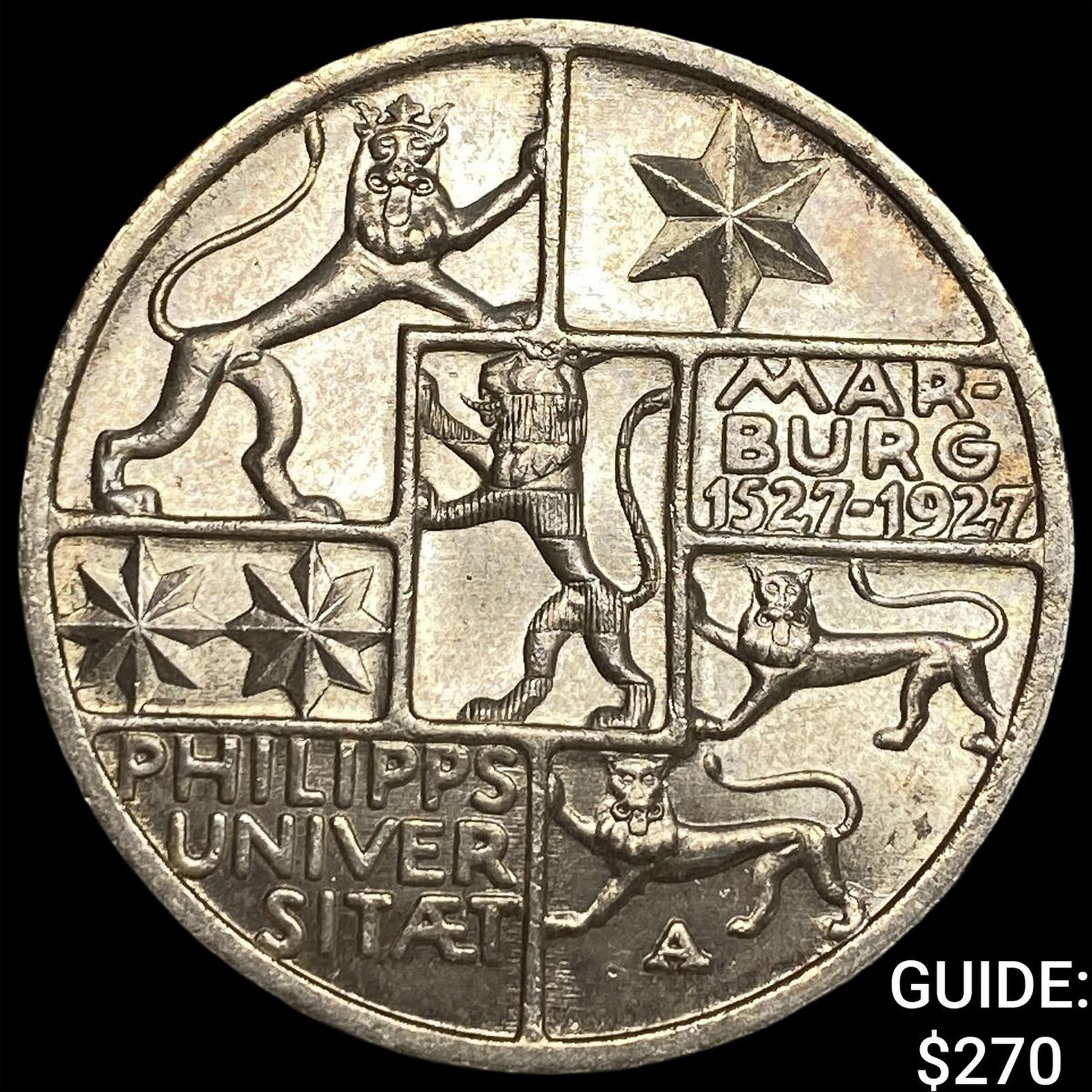 1927 Germany Silver 5 Mark CHOICE PROOF: 1927 Germany Silver 5 Mark CHOICE PROOF