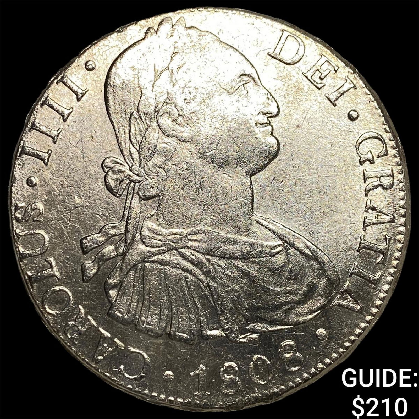 1808 Colonial Spain Silver 8 Reales CLOSELY UNCIRCULATED: 1808 Colonial Spain Silver 8 Reales CLOSELY UNCIRCULATED