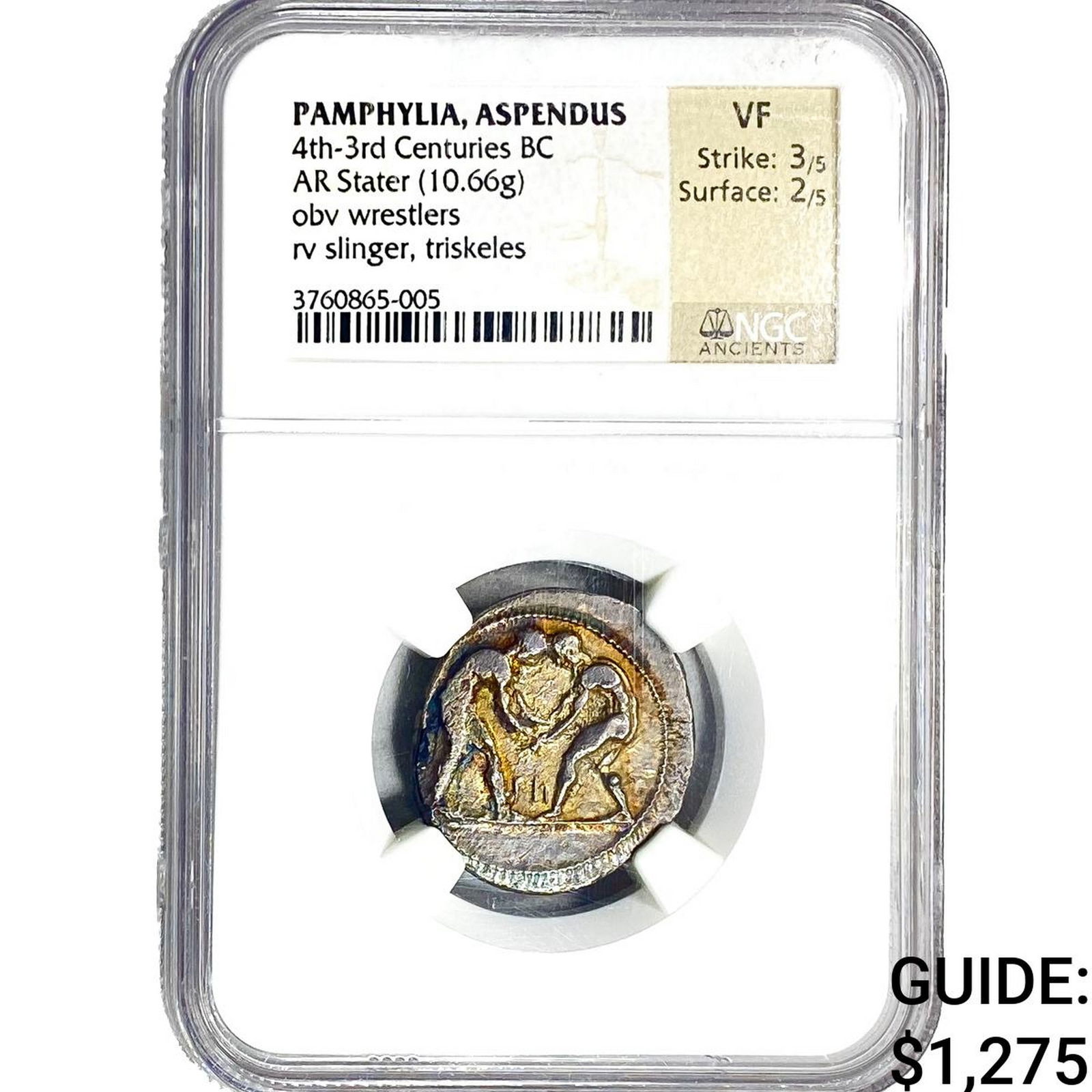 Pamphylia, Aspendus 4th-3rd Centuries BC 10.06g NGC VF: Pamphylia, Aspendus 4th-3rd Centuries BC 10.06g NGC VF