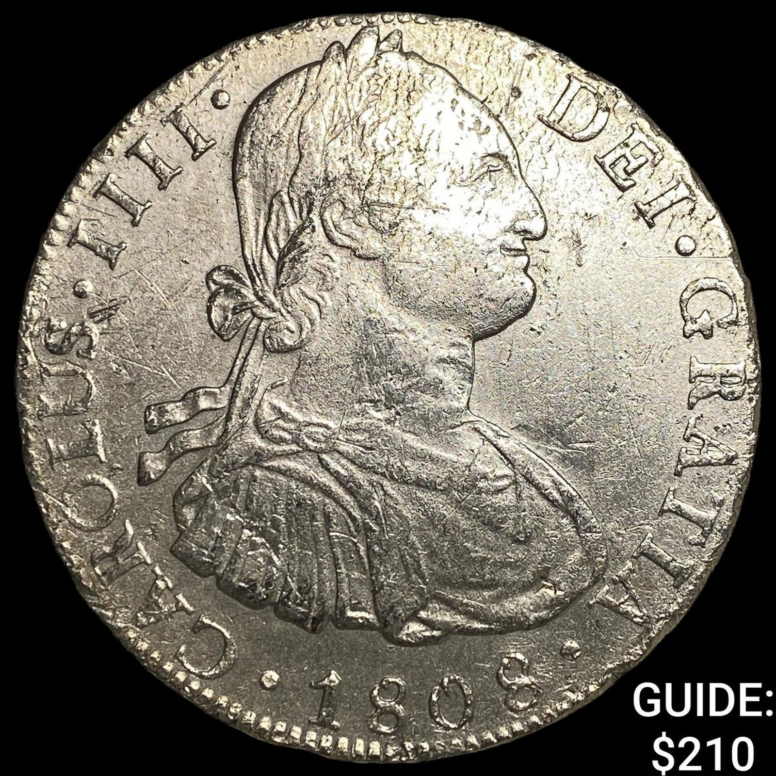 1808 Colonial Spain Silver 8 Reales CLOSELY UNCIRCULATED: 1808 Colonial Spain Silver 8 Reales CLOSELY UNCIRCULATED