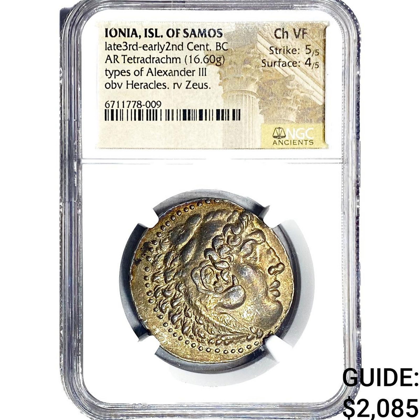 Ionia, late3rd-early2nd Cent.BC Tetradrachm 16.60g NGC ChVF: Ionia, late3rd-early2nd Cent.BC Tetradrachm 16.60g NGC ChVF