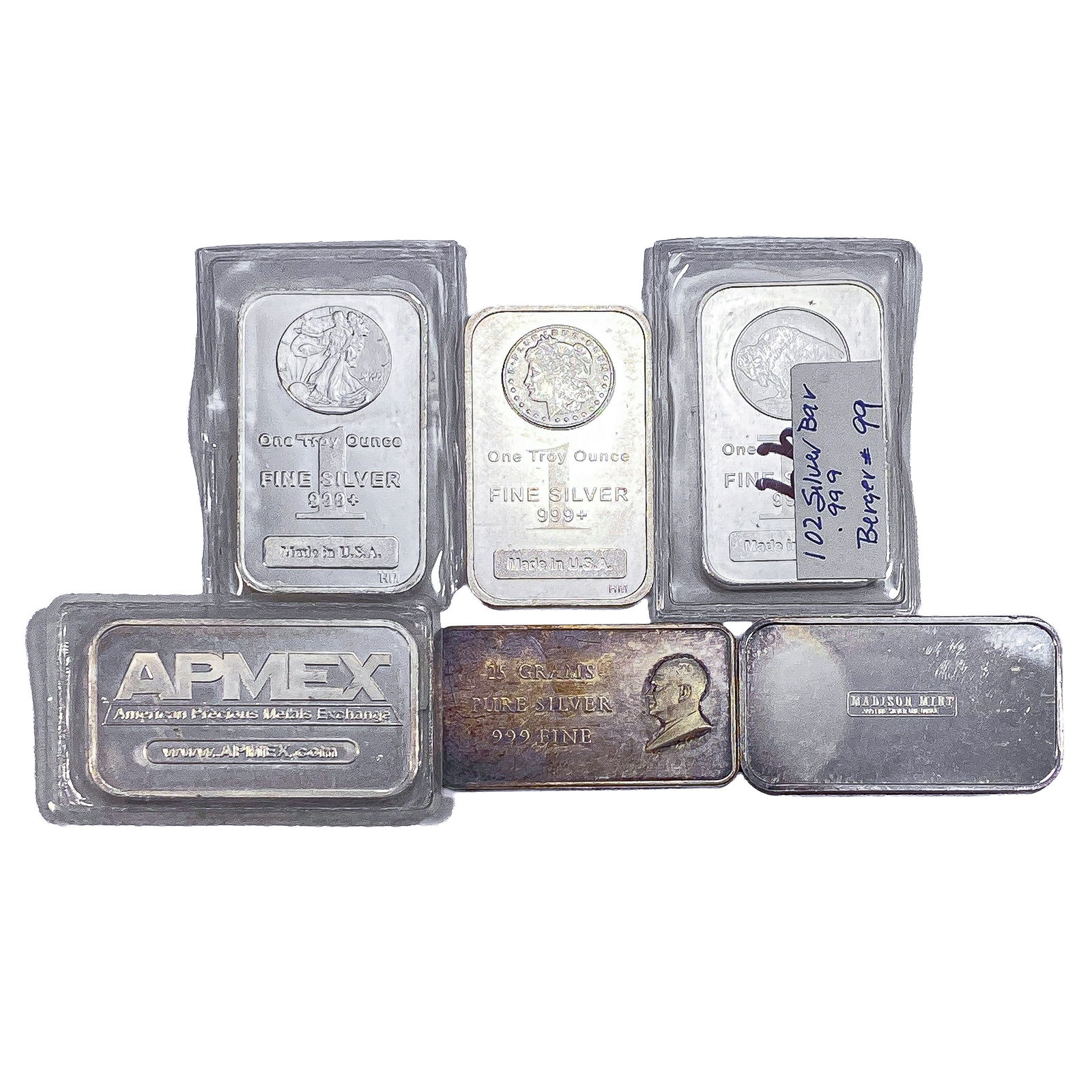 [5]1oz Silver Bar Var. Design &[1] 25g Silver Bar (1 of 2)