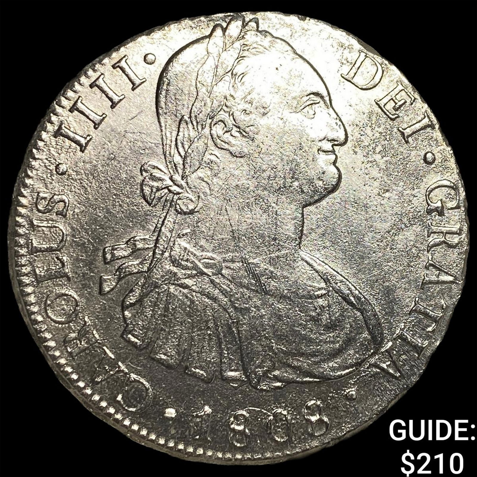 1808 Colonial Spain Silver 8 Reales CLOSELY UNCIRCULATED: 1808 Colonial Spain Silver 8 Reales CLOSELY UNCIRCULATED