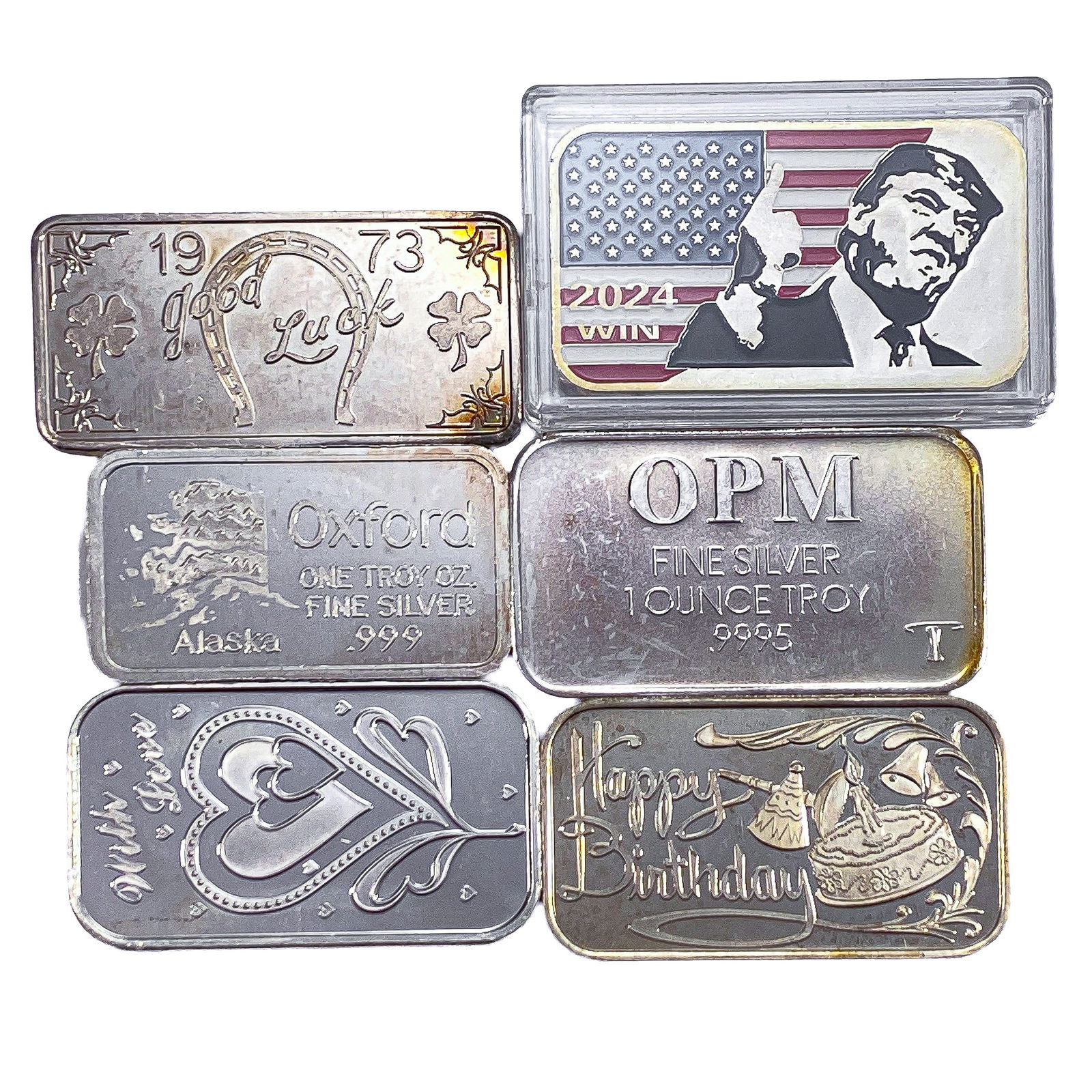 [6] 1oz SIlver Bars Various Designs (1 of 2)