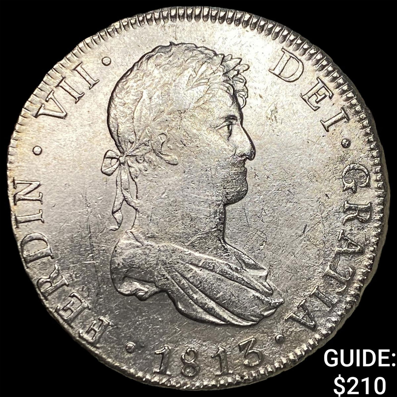 1813 Colonial Spain Silver 8 Reales CLOSELY UNCIRCULATED: 1813 Colonial Spain Silver 8 Reales CLOSELY UNCIRCULATED