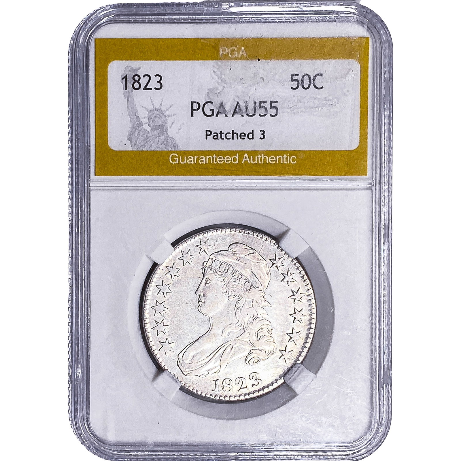 1823 Capped Bust Half Dollar PGA AU55: 1823 Capped Bust Half Dollar PGA AU55