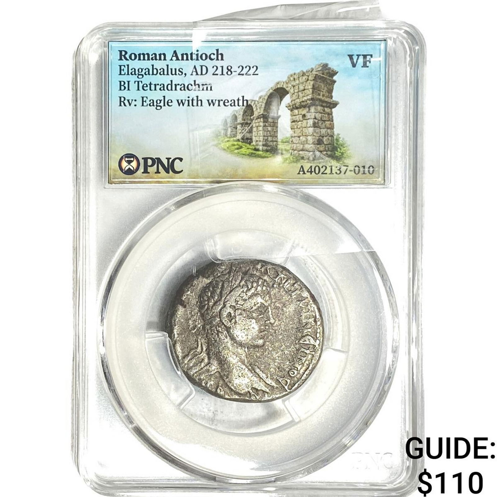 Roman Antioch Elagabalus 218-222 AD Bi-Tetradrachm PNC VF: Roman Antioch Elagabalus 218-222 AD Bi-Tetradrachm PNC VF