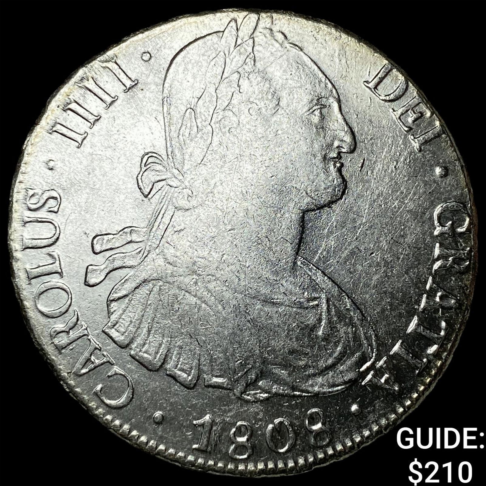 1808 Colonial Spain Silver 8 Reales CLOSELY UNCIRCULATED: 1808 Colonial Spain Silver 8 Reales CLOSELY UNCIRCULATED