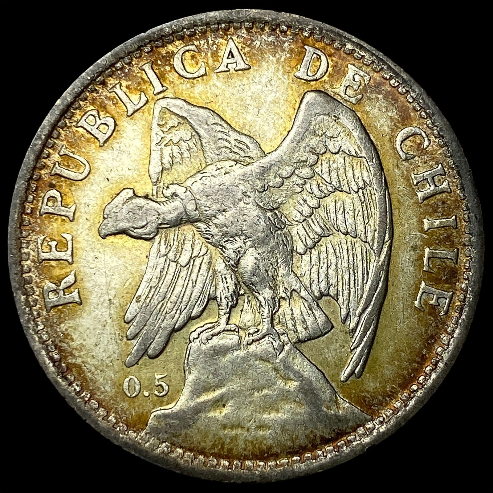 1925 Chile Silver 1 Peso UNCIRCULATED: 1925 Chile Silver 1 Peso UNCIRCULATED