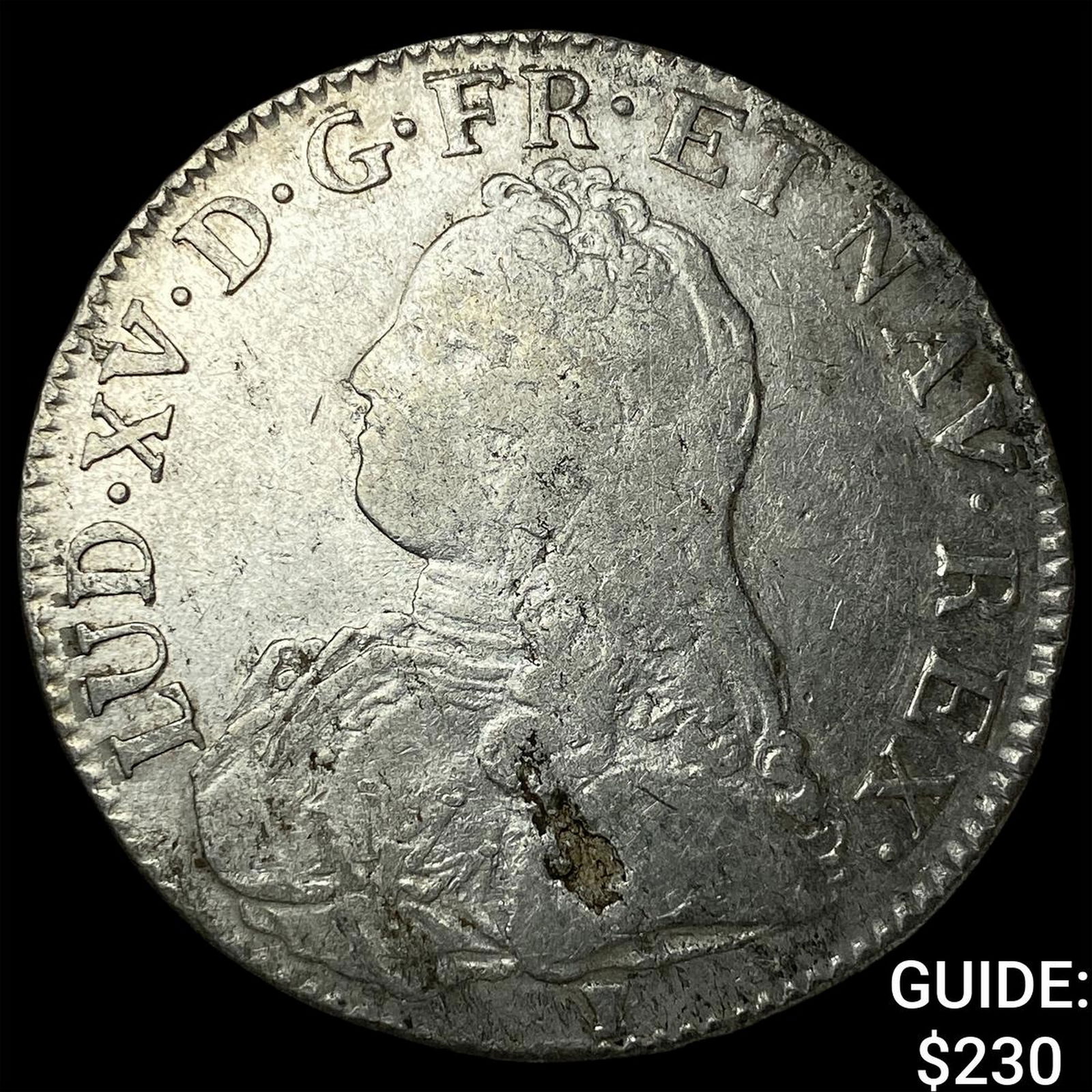 1726 France Louis XV Silver Ecu NEARLY UNCIRCULATED: 1726 France Louis XV Silver Ecu NEARLY UNCIRCULATED