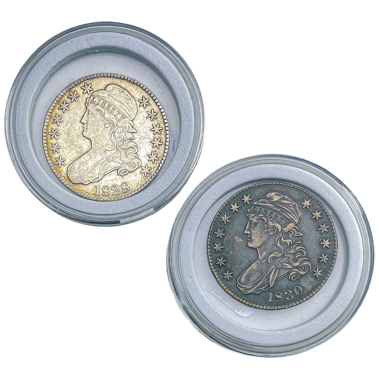 [2 Coins] 1828-1830 Capped Bust Half Dollar: [2 Coins] 1828-1830 Capped Bust Half Dollar
