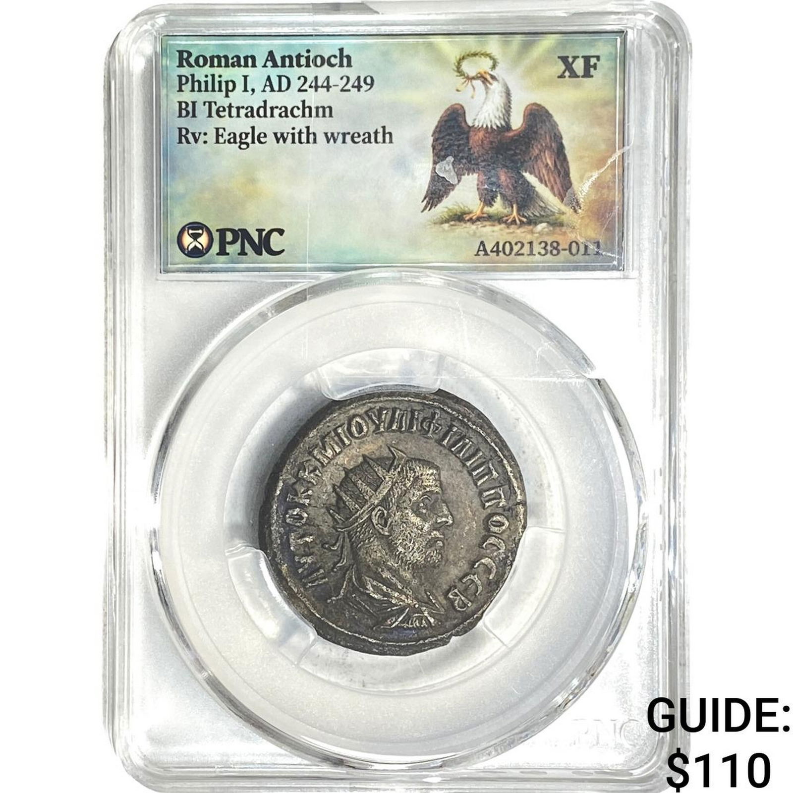 Roman Antioch Philip I 244-249 AD Bi-Tetradrachm PNC XF: Roman Antioch Philip I 244-249 AD Bi-Tetradrachm PNC XF