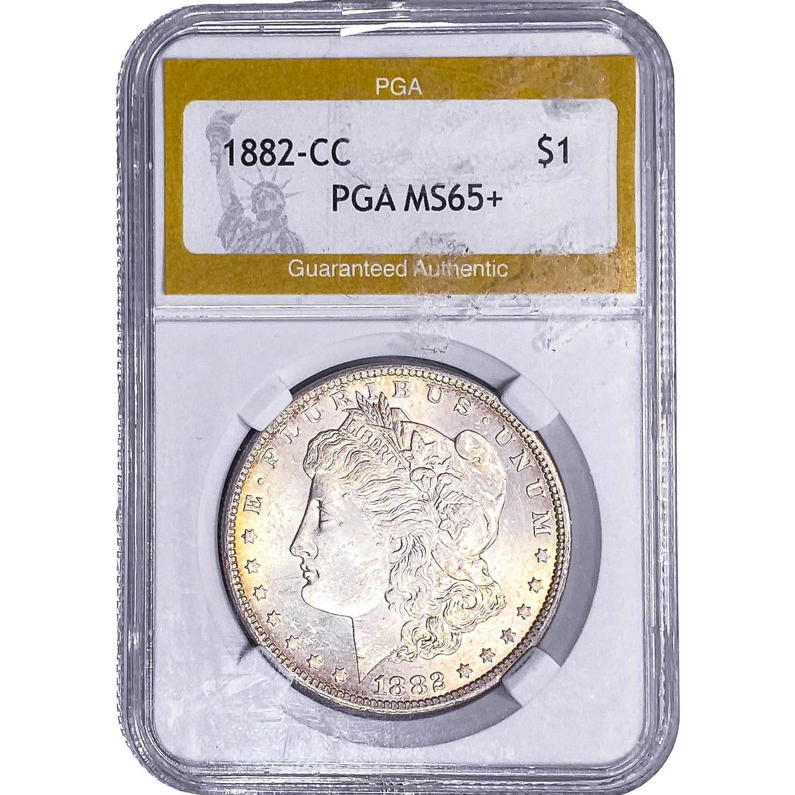1882-CC Morgan Silver Dollar PGA MS65+: 1882-CC Morgan Silver Dollar PGA MS65+