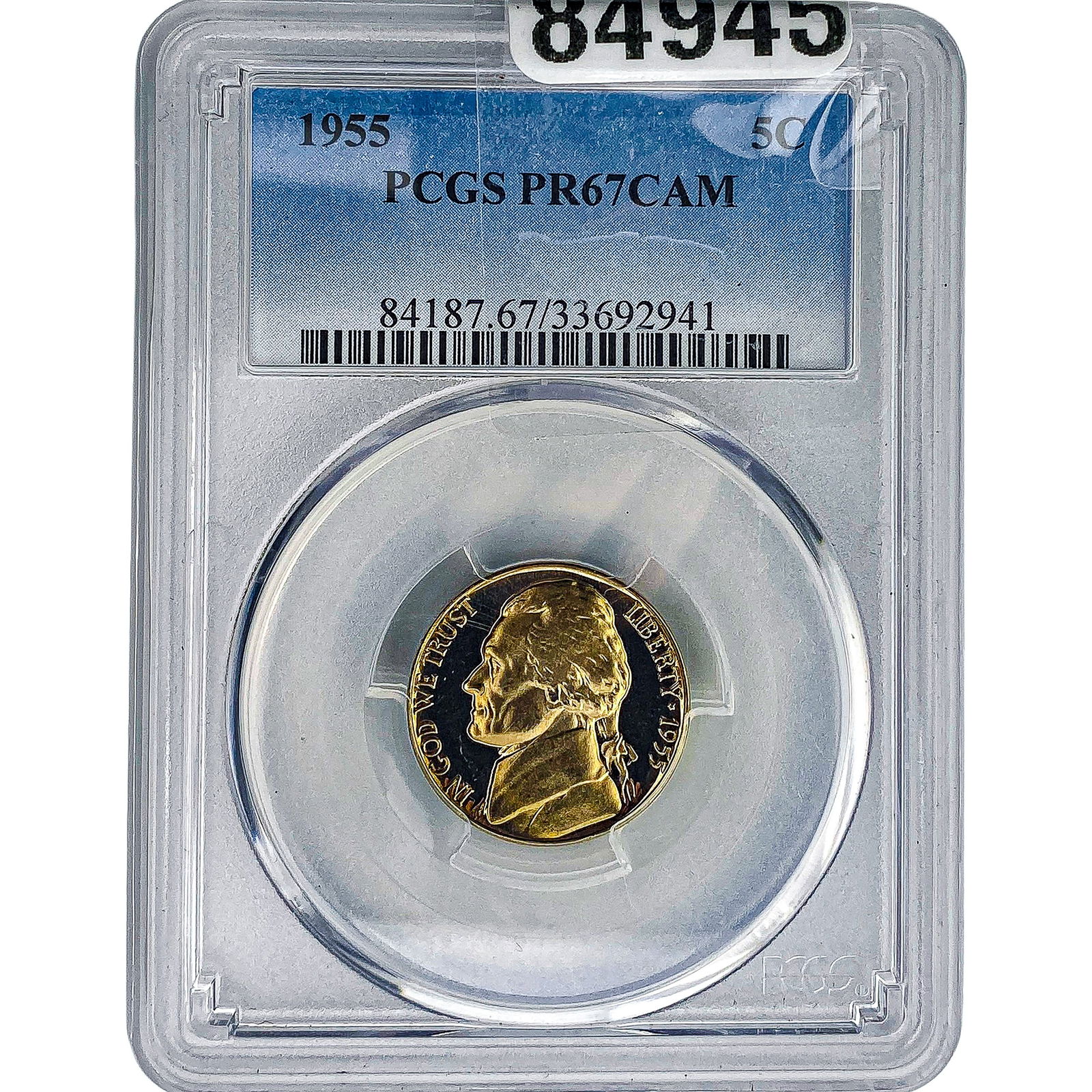 1955 Jefferson Nickel PCGS PR67 CAM: 1955 Jefferson Nickel PCGS PR67 CAM
