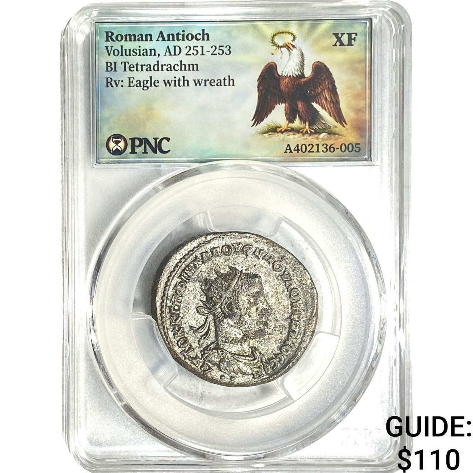 Roman Antioch Volusian 251-253 AD Bi-Tetradrachm PNC XF: Roman Antioch Volusian 251-253 AD Bi-Tetradrachm PNC XF