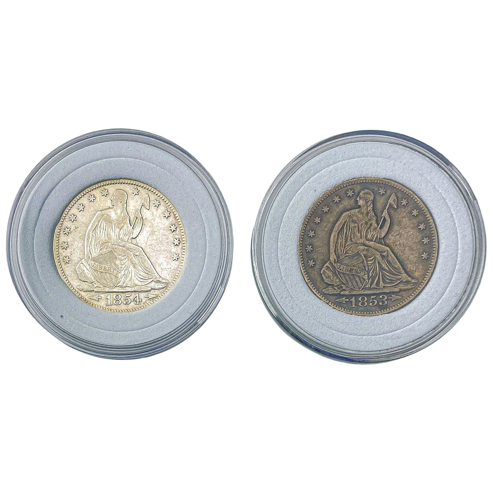 [2 Coins] 1853-1854 Seated Liberty Half Dollar (1 of 2)