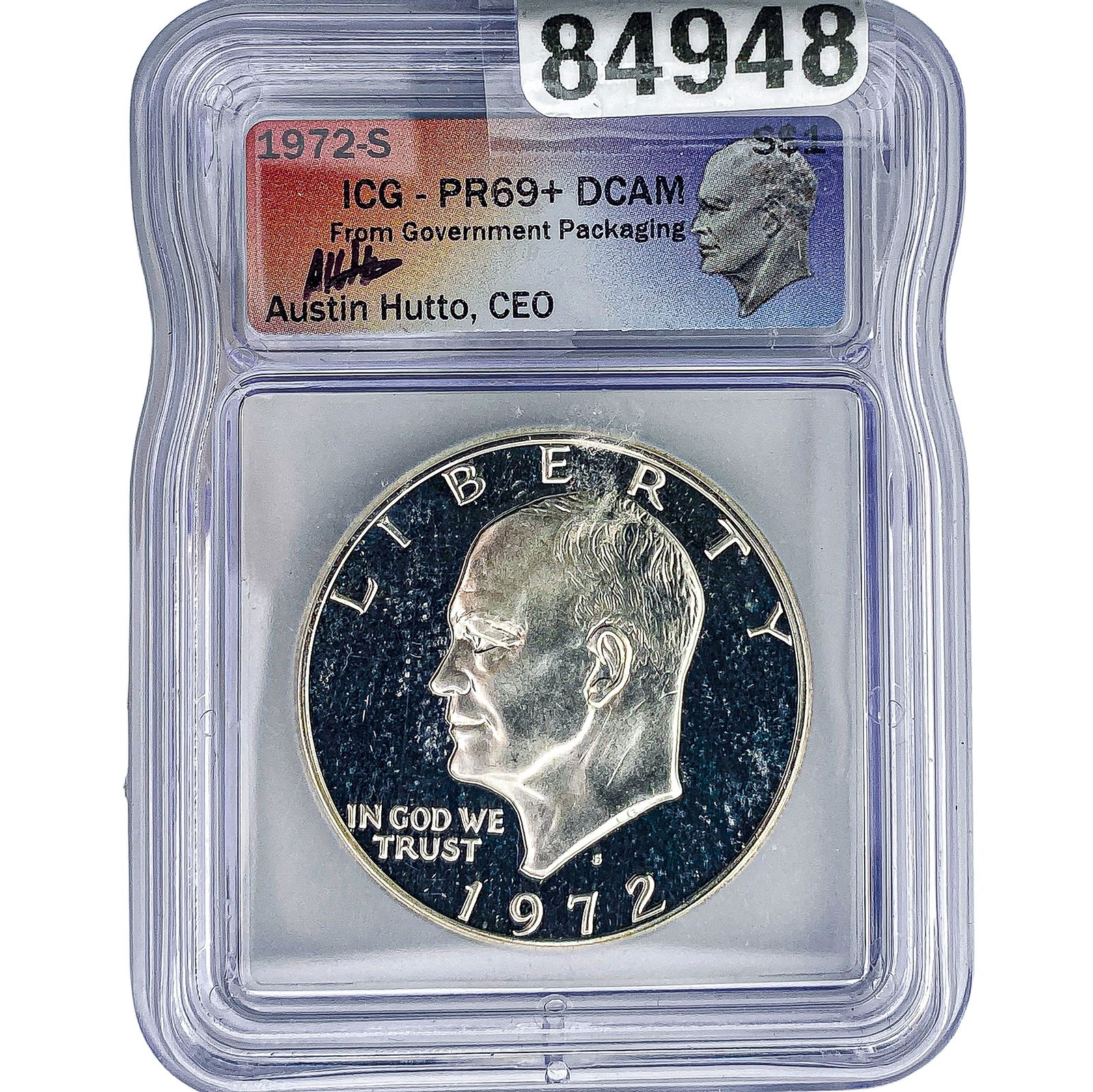 1972-S Eisenhower Dollar ICG PR69+ DCAM: 1972-S Eisenhower Dollar ICG PR69+ DCAM