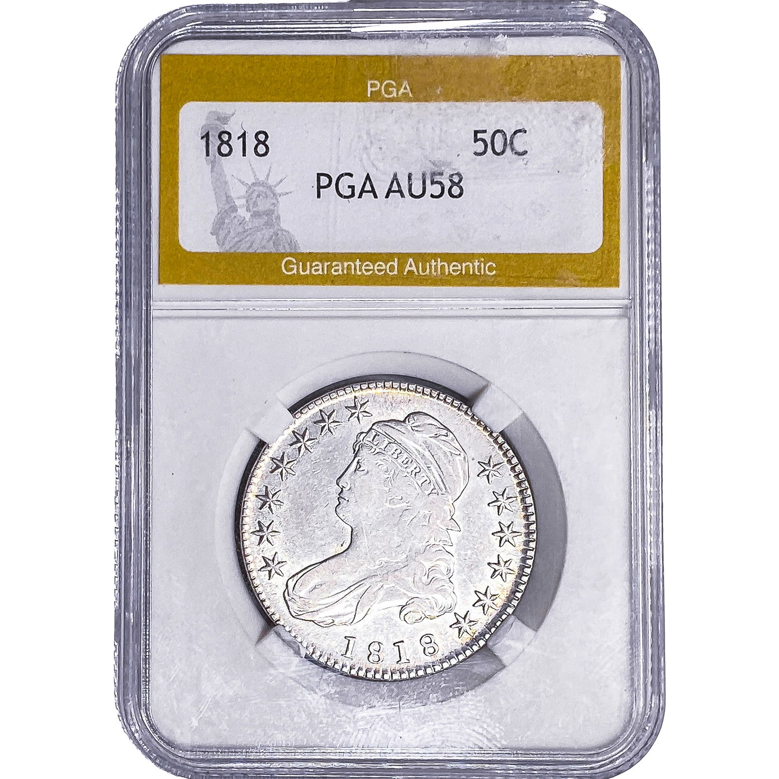 1818 Capped Bust Half Dollar PGA AU58 (1 of 2)