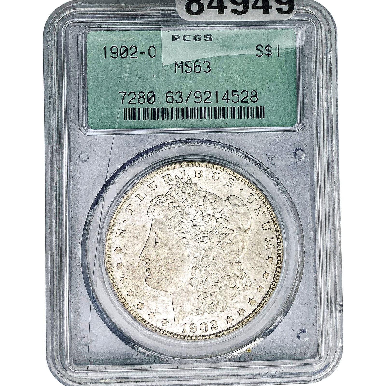 1902-O Morgan Silver Dollar PCGS MS63: 1902-O Morgan Silver Dollar PCGS MS63